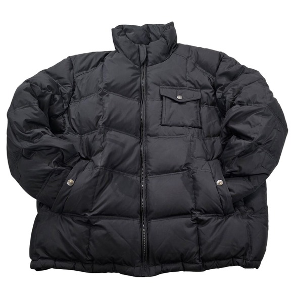 Y2K Style Dockers Black Puffer Jacket Men's L Insulated Winter Coat - Picture 3 of 16